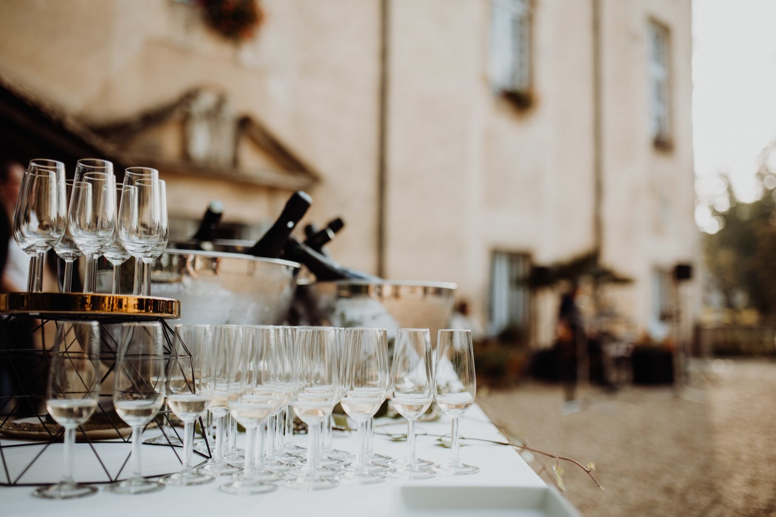 Wine for a French wedding in a beautiful castle